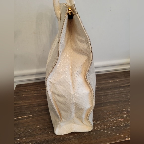 Hayward Canvas and Python Tote - Picture 6 of 12